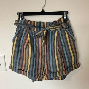 Colorful striped canvas shorts